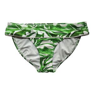 ATHLETA Women's Size XS Bikini Bottom Green White Tropical Rainforest Leaves